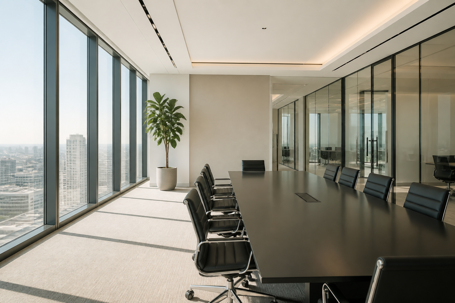 Bright modern office conference room